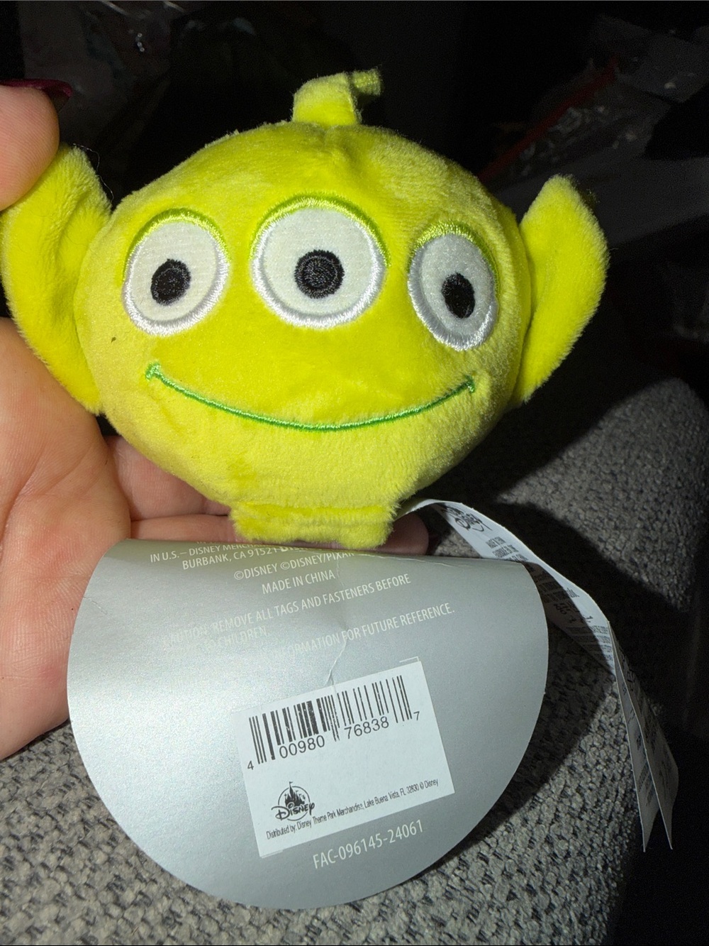 Disney Lime Green Toy Story Alien Plush Keychain - Picture 1 of 1